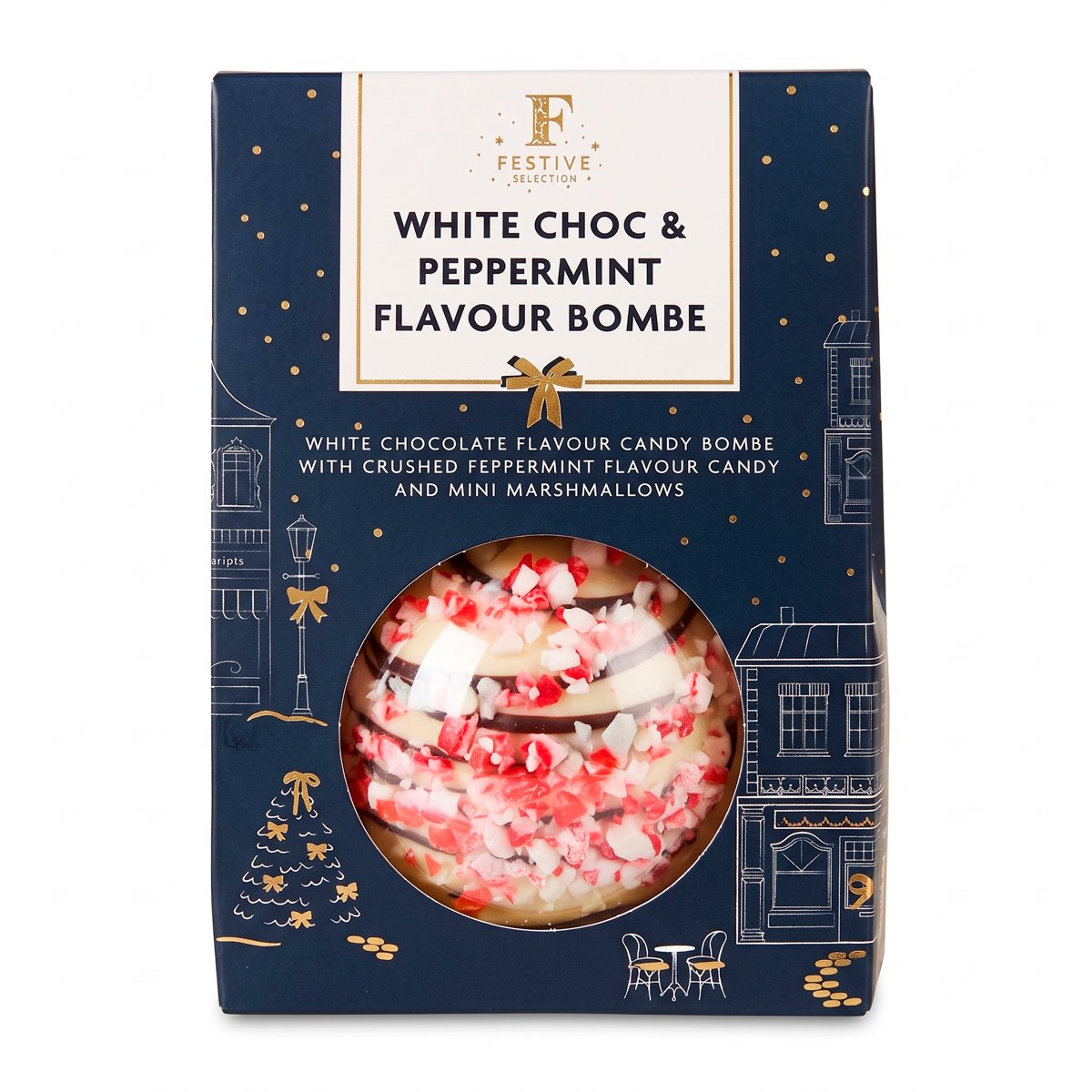Бомбочка горячего шоколада Festive Selection Hollow White Chocolate and Peppermint Flavour Bombe 40g Бомбочка горячего шоколада Festive Selection Hollow White Chocolate and Peppermint Flavour Bombe 40g
