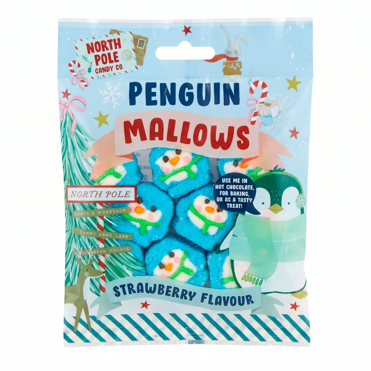 Машмеллоу North Pole Penguin Mallows Strawberry Flavour 45g Машмеллоу North Pole Penguin Mallows Strawberry Flavour 45g
