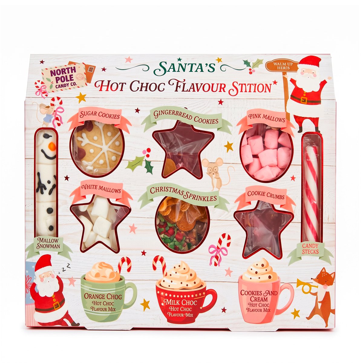 Подарочный набор горячего шоколада Santa Hot Chocolate Flavour Station 192g Подарочный набор горячего шоколада Santa Hot Chocolate Flavour Station 192g