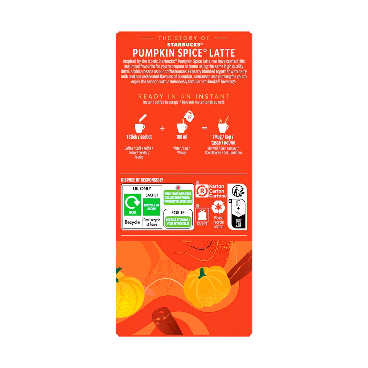 Растворимый кофе Starbucks Pumpkin Spice Latte 4 sachets 3 Растворимый кофе Starbucks Pumpkin Spice Latte 4 sachets