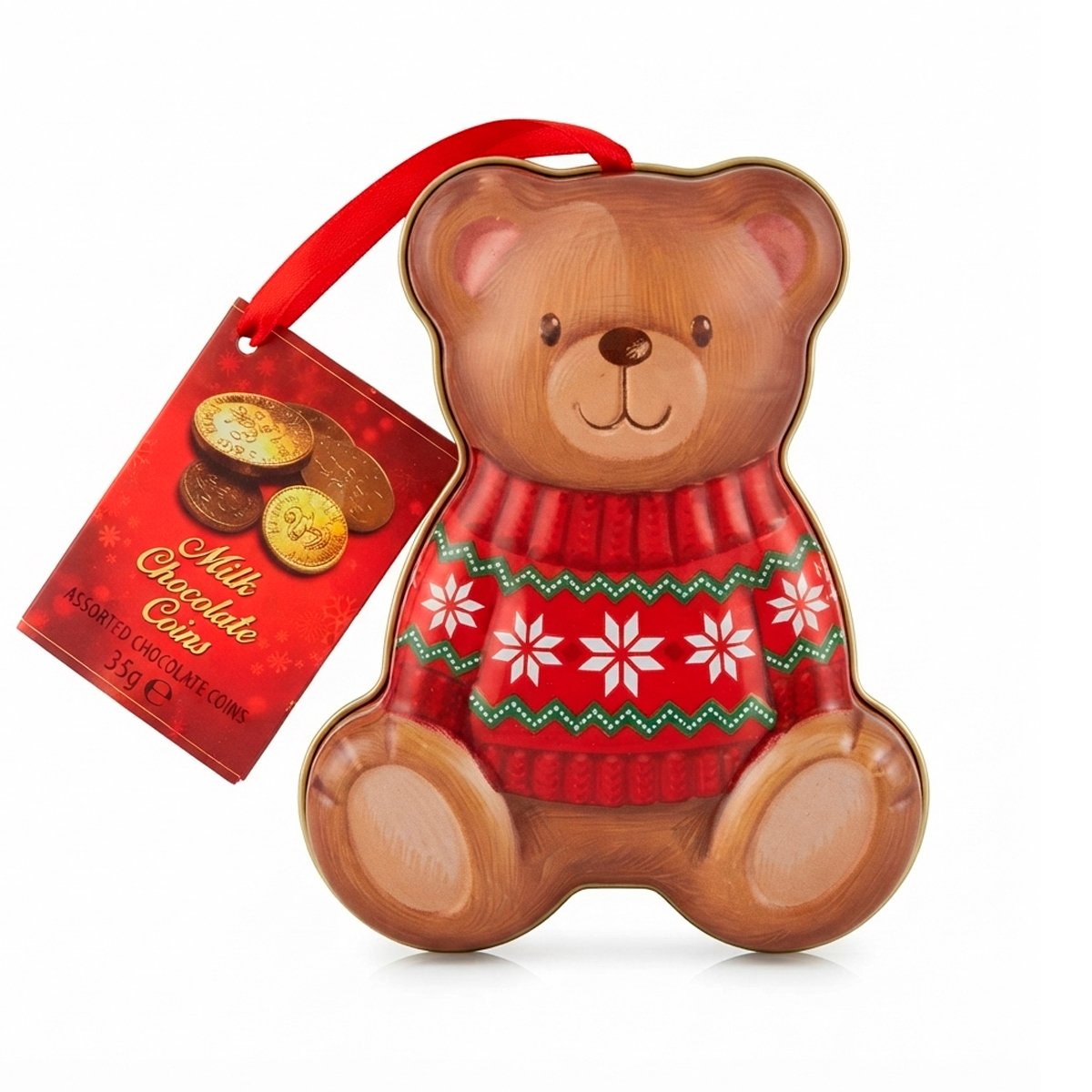 Шоколадные конфеты Christmas Bear Milk Chocolate Coins Tin 35g Шоколадные конфеты Christmas Bear Milk Chocolate Coins Tin 35g